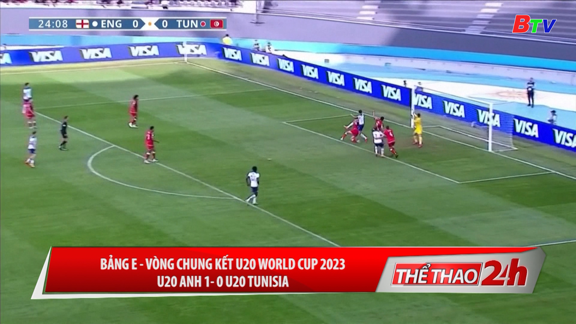Bảng E – Vòng chung kết U20 World Cup  2023 – U20 Anh 1- 0 U20 Tunisa